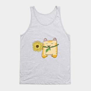 Sunflower Kitty Tank Top